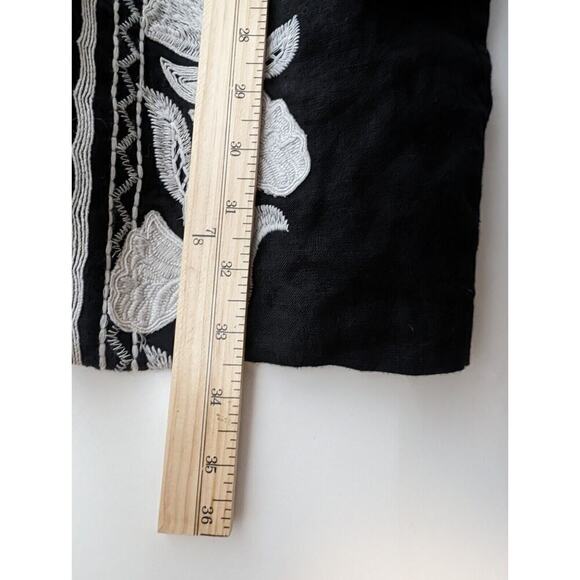 Chicos Jacket Cardigan Sz 1 Small 8 10 Black with White Embroidery Decoration - Picture 6 of 8
